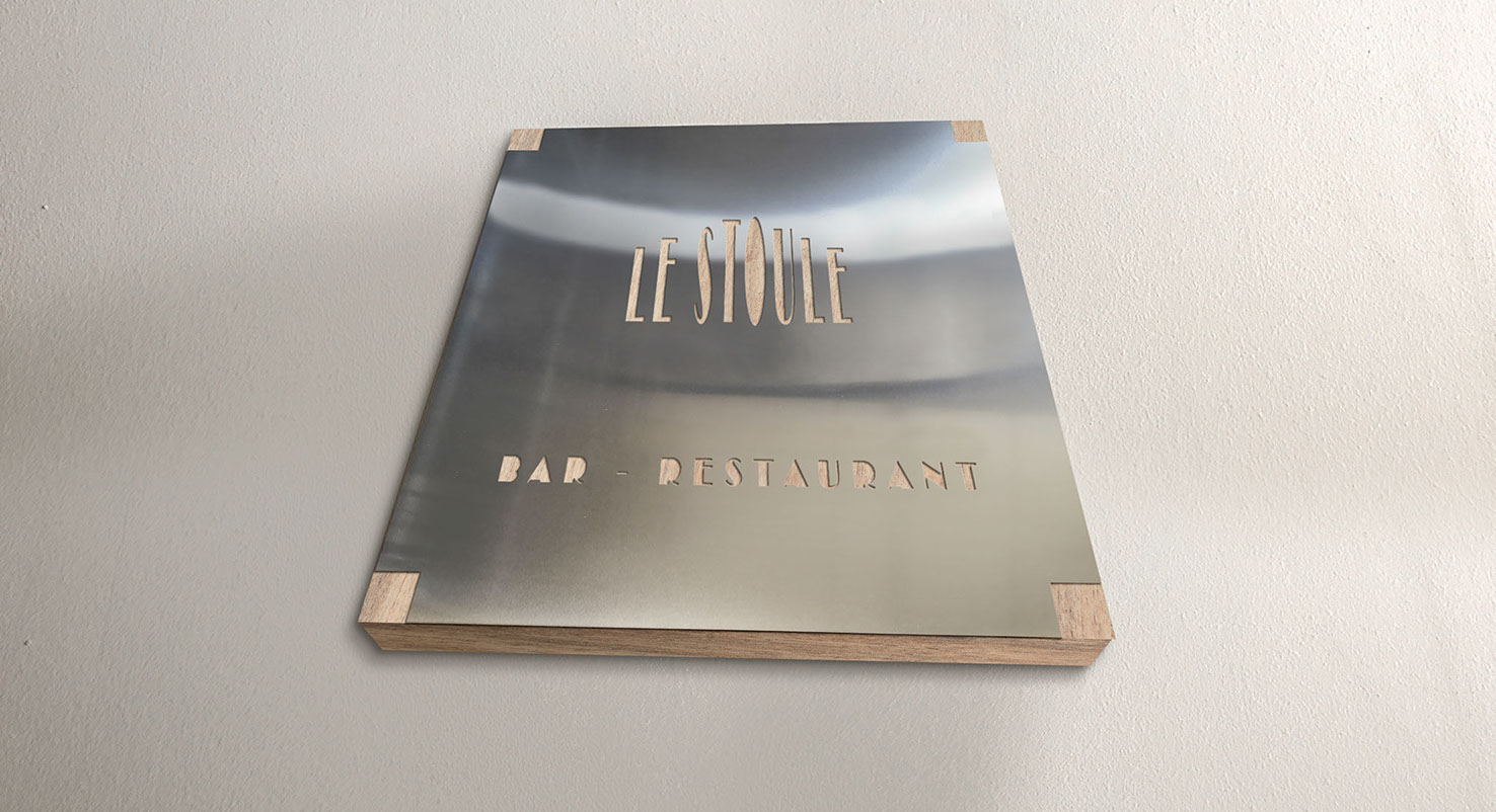 fk design enseigne restaurant decoupe laser inox bois