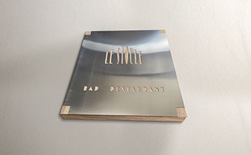 fk design enseigne restaurant decoupe laser inox bois