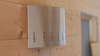 fk design applique murale interieur decoupe laser pliage inox