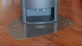 fk design plaque protection sol poele a bois et granule decoupe laser inox