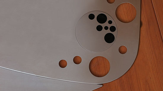 fk design plaque protection sol poele a bois et granule prise d air decoupe laser inox