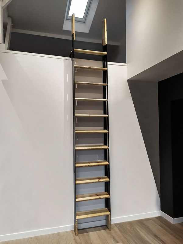 fk design escalier escamotable echelle amovible inox et bois