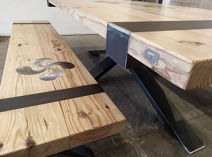 fk design table bois massif